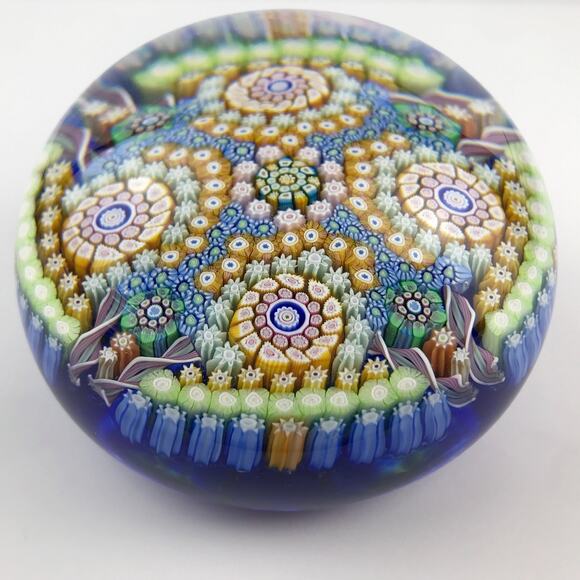 Perthshire PP106 1988 Large Complex Cane Closepack Millefiori Twist Paperweight - Picture 2 of 15